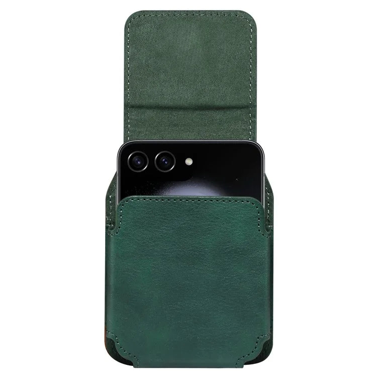Universal Folding Phone Waist Bag Belt Holster Microfiber Leather Pouch with Ring Buckle
