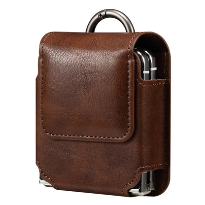 Universal Folding Phone Waist Bag Belt Holster Microfiber Leather Pouch with Ring Buckle