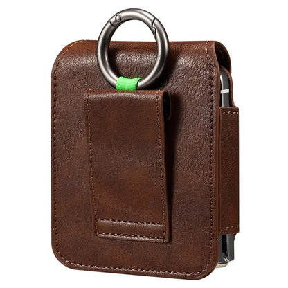 Universal Folding Phone Waist Bag Belt Holster Microfiber Leather Pouch with Ring Buckle