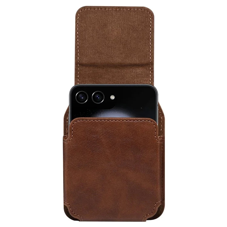 Universal Folding Phone Waist Bag Belt Holster Microfiber Leather Pouch with Ring Buckle