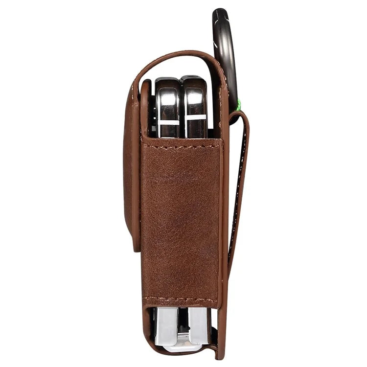 Universal Folding Phone Waist Bag Belt Holster Microfiber Leather Pouch with Ring Buckle
