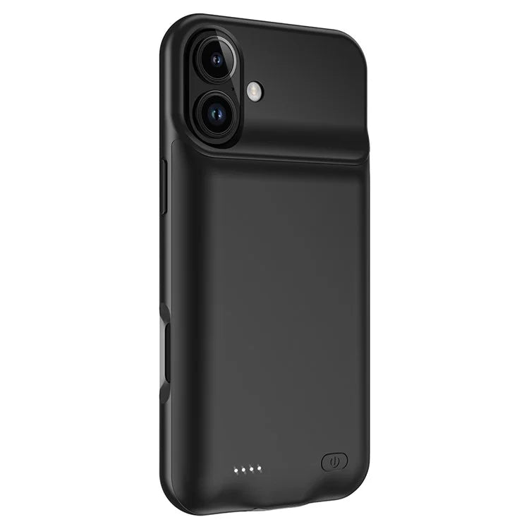 A19 For iPhone 16 7000mAh Rechargeable Extended Battery Back Cover Soft TPU Edge ABS Charging Case