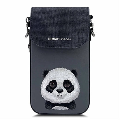 NIMMY Cartoon Animal Pattern Microfiber Leather Crossbody Bag Phone Holder Pouch