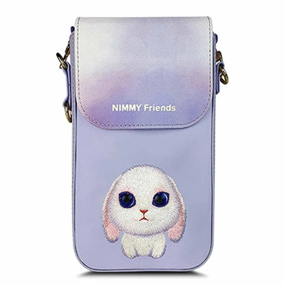 NIMMY Cartoon Animal Pattern Microfiber Leather Crossbody Bag Phone Holder Pouch