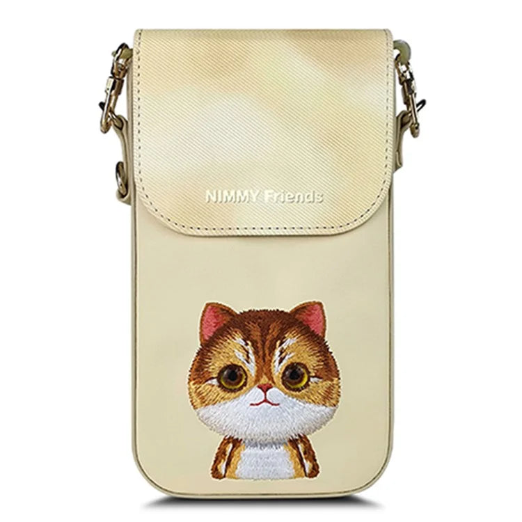 NIMMY Cartoon Animal Pattern Microfiber Leather Crossbody Bag Phone Holder Pouch