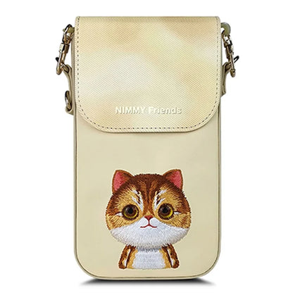 NIMMY Cartoon Animal Pattern Microfiber Leather Crossbody Bag Phone Holder Pouch