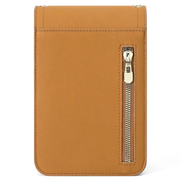 FOREVER YOUNG 8418-003 Crossbody Phone Bag for iPhone 12 / 12 Pro Leather Vertical Shoulder Phone Purse Wallet