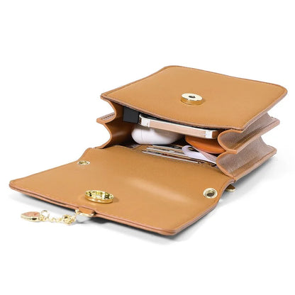FOREVER YOUNG 8418-003 Crossbody Phone Bag for iPhone 12 / 12 Pro Leather Vertical Shoulder Phone Purse Wallet