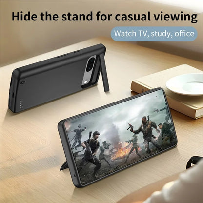 TY-103 For Google Pixel 7 5G 10000mAh Phone Battery Case Soft TPU Edge Protection Cover with Kickstand