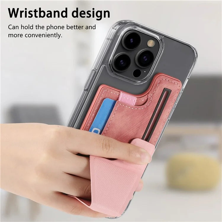 KB-45 Stick-On Card Holder K-Shaped Slide Kickstand Leather Card Bag Cross Texture