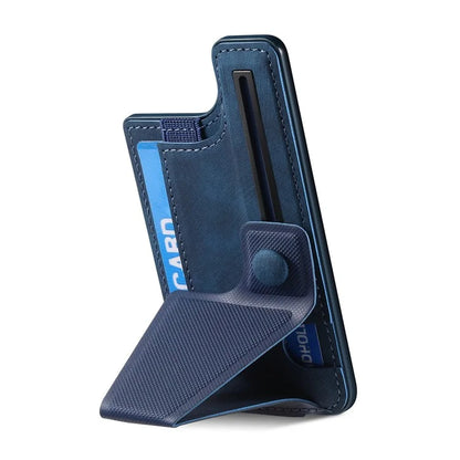 KB-45 Stick-On Card Holder K-Shaped Slide Kickstand Leather Card Bag Cross Texture