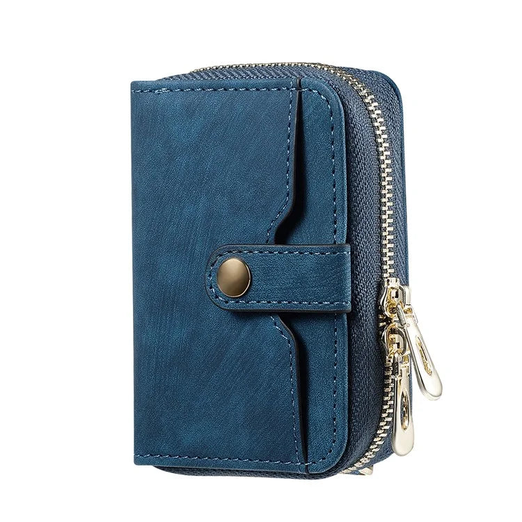 KB-37 Leather Credit Card Holder Adhesive Pouch Kickstand Card Bag with Long Strap