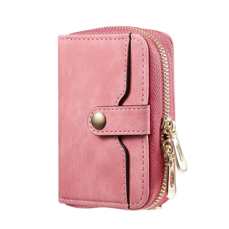 KB-37 Leather Credit Card Holder Adhesive Pouch Kickstand Card Bag with Long Strap