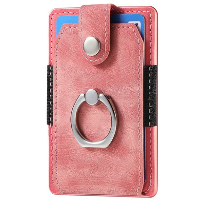 KB-43 Retro Card Holder Adhesive Pouch Finger Grip Kickstand Card Bag Sleeve