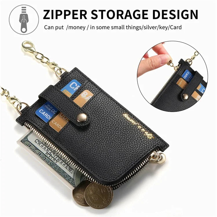 GB01 Slim RFID Blocking Card Holder Zip ID Case Small Leather Wallet Coin Purse