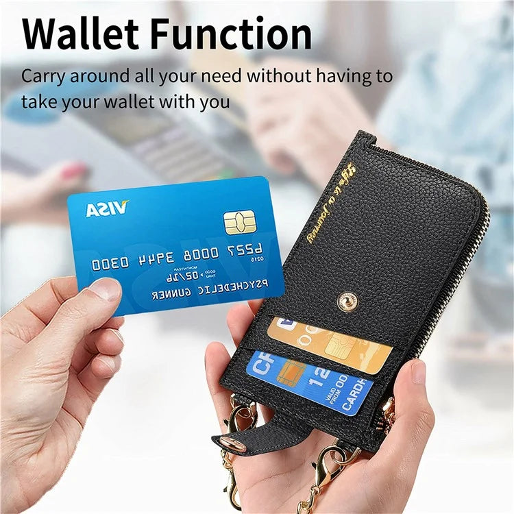 GB01 Slim RFID Blocking Card Holder Zip ID Case Small Leather Wallet Coin Purse