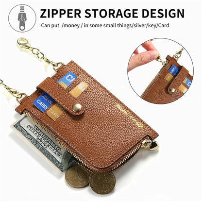 GB01 Slim RFID Blocking Card Holder Zip ID Case Small Leather Wallet Coin Purse