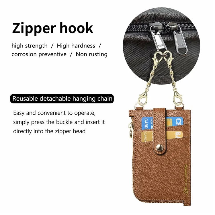 GB01 Slim RFID Blocking Card Holder Zip ID Case Small Leather Wallet Coin Purse