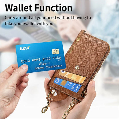 GB01 Slim RFID Blocking Card Holder Zip ID Case Small Leather Wallet Coin Purse