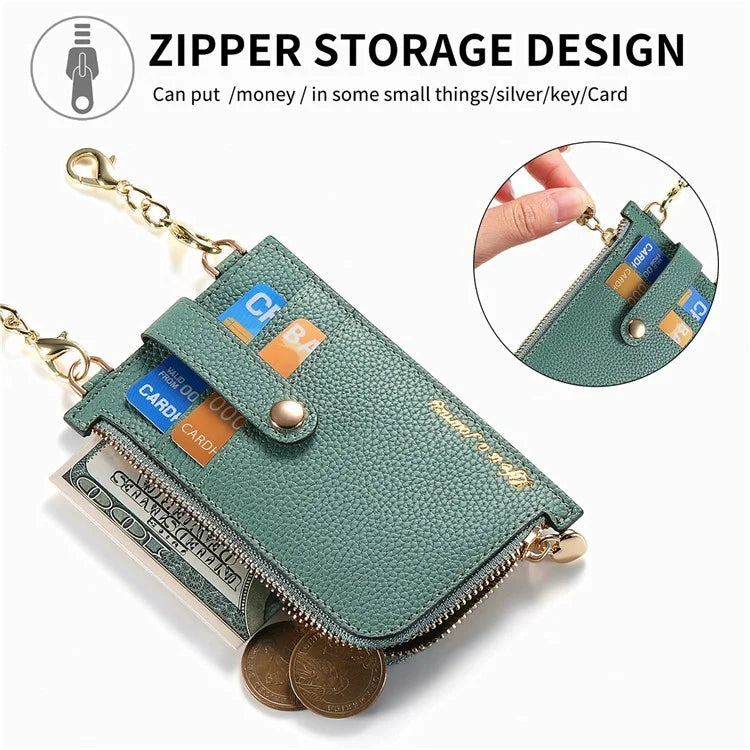 GB01 Slim RFID Blocking Card Holder Zip ID Case Small Leather Wallet Coin Purse
