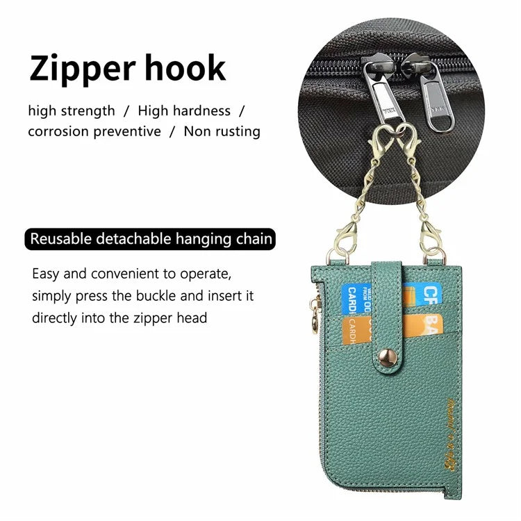 GB01 Slim RFID Blocking Card Holder Zip ID Case Small Leather Wallet Coin Purse