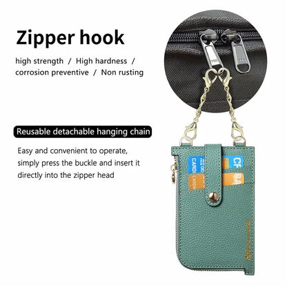 GB01 Slim RFID Blocking Card Holder Zip ID Case Small Leather Wallet Coin Purse