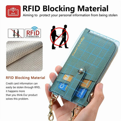 GB01 Slim RFID Blocking Card Holder Zip ID Case Small Leather Wallet Coin Purse