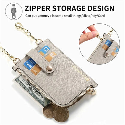 GB01 Slim RFID Blocking Card Holder Zip ID Case Small Leather Wallet Coin Purse