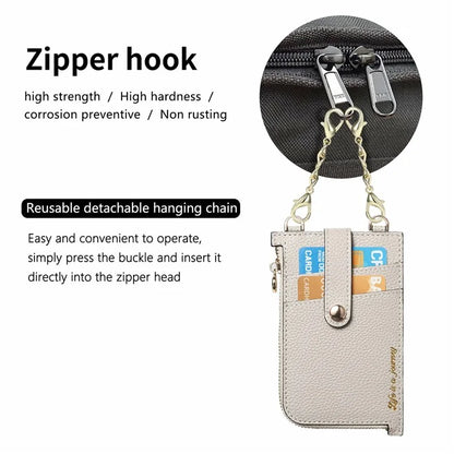 GB01 Slim RFID Blocking Card Holder Zip ID Case Small Leather Wallet Coin Purse