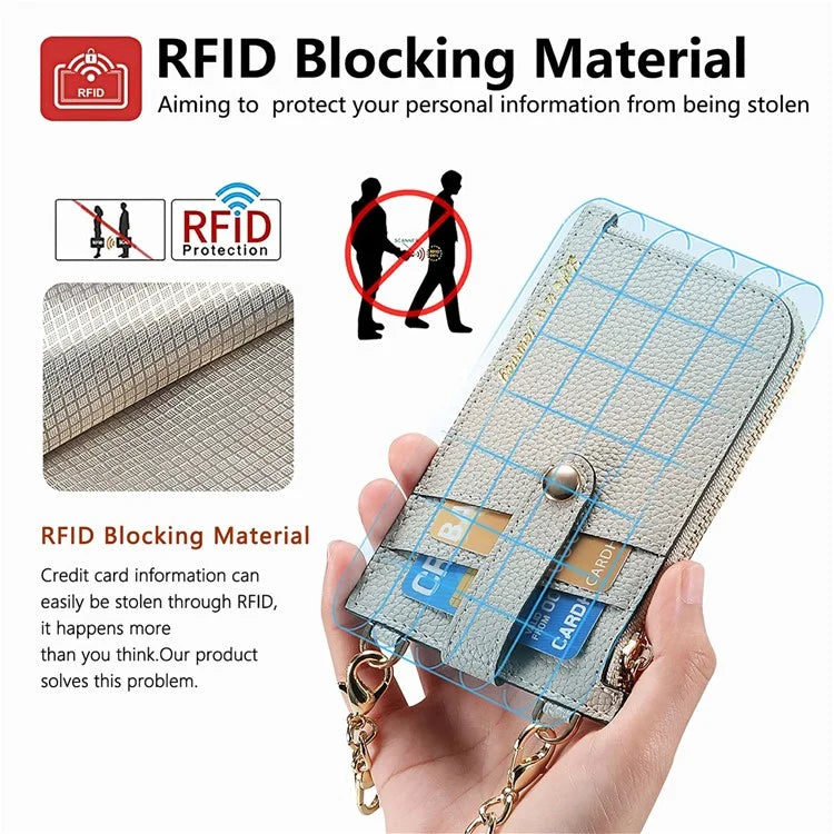 GB01 Slim RFID Blocking Card Holder Zip ID Case Small Leather Wallet Coin Purse