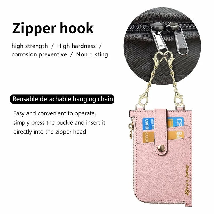GB01 Slim RFID Blocking Card Holder Zip ID Case Small Leather Wallet Coin Purse