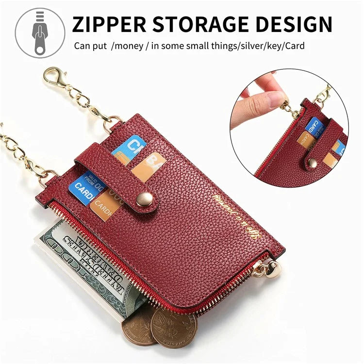 GB01 Slim RFID Blocking Card Holder Zip ID Case Small Leather Wallet Coin Purse