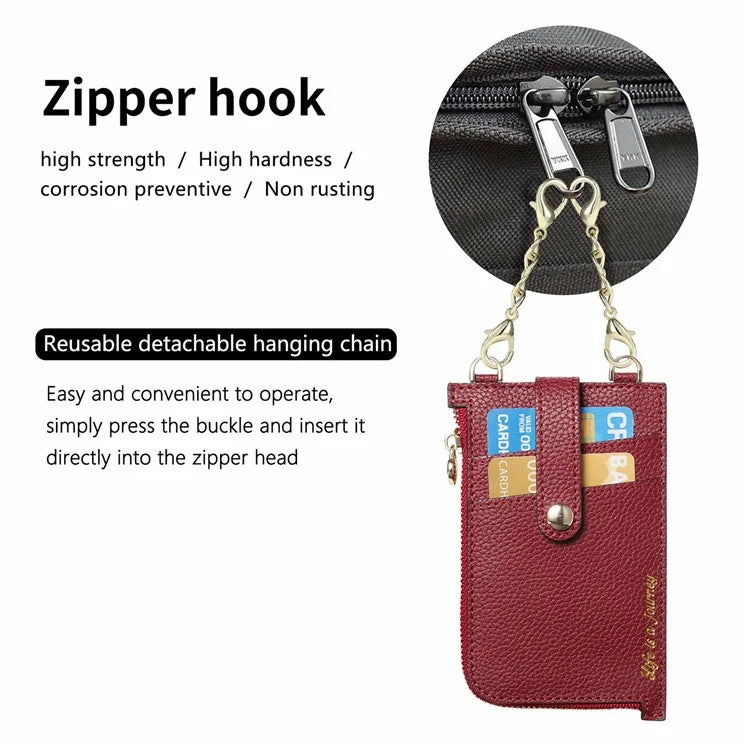 GB01 Slim RFID Blocking Card Holder Zip ID Case Small Leather Wallet Coin Purse