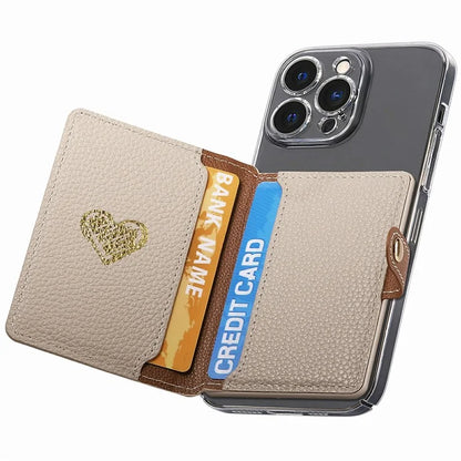 PU Leather Phone Card Bag Adhesive Kickstand Zipper Card Holder