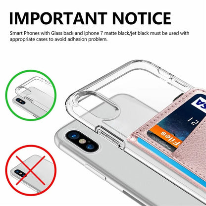 Adhesive Phone Card Bag Wallet Litchi Texture Leather Kickstand Card Holder