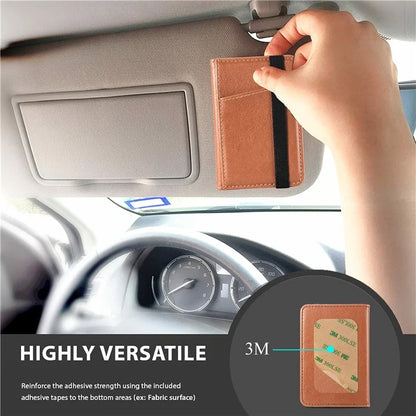 Adhesive Phone Card Bag Wallet Litchi Texture Leather Kickstand Card Holder