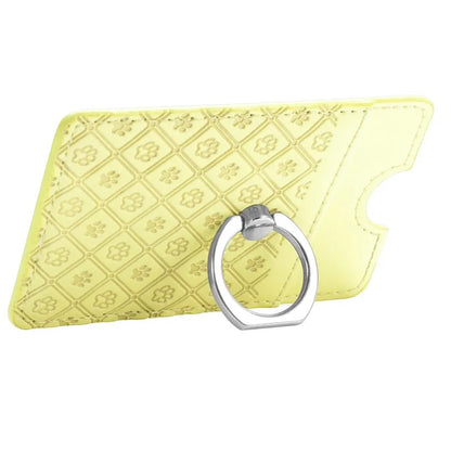Phone Card Holder Cartoon Cat Paw PU Leather Ring Holder Card Slot