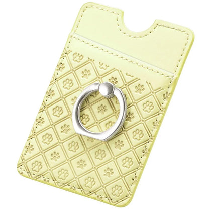 Phone Card Holder Cartoon Cat Paw PU Leather Ring Holder Card Slot