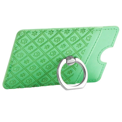 Phone Card Holder Cartoon Cat Paw PU Leather Ring Holder Card Slot