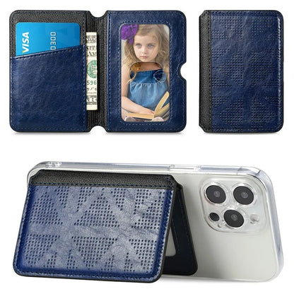 RFID Blocking Card Holder PU Leather Adhesive Phone Card Bag Kickstand