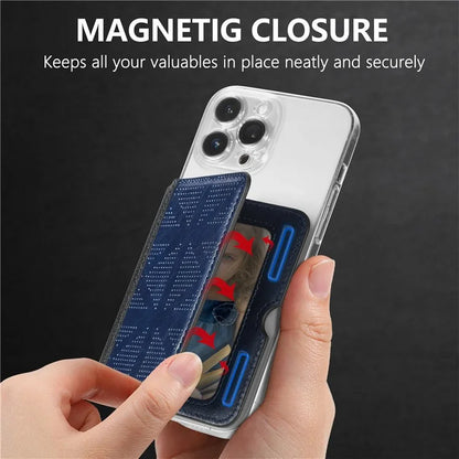 RFID Blocking Card Holder PU Leather Adhesive Phone Card Bag Kickstand