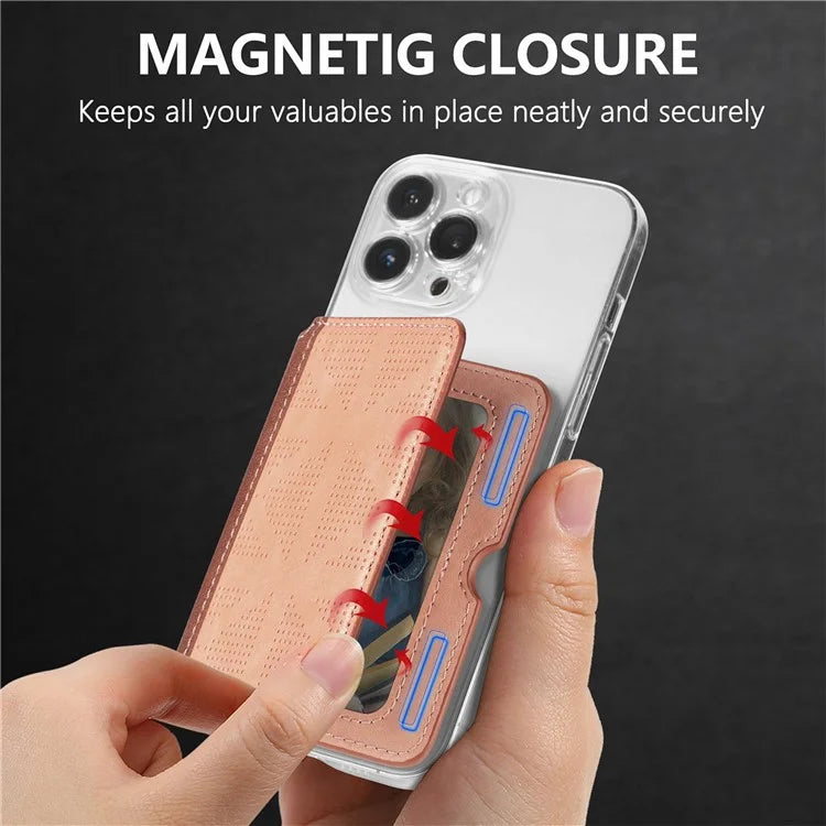 RFID Blocking Card Holder PU Leather Adhesive Phone Card Bag Kickstand