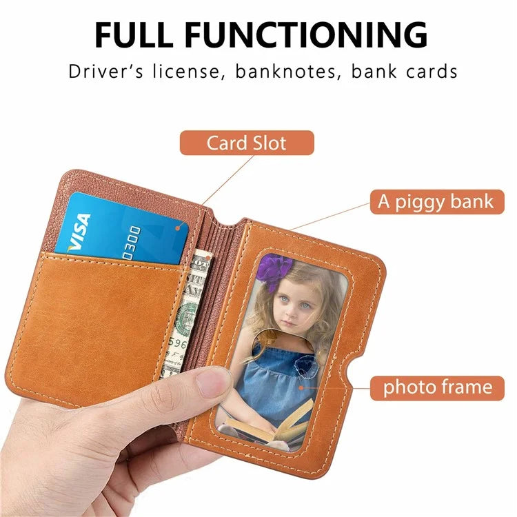 RFID Blocking Card Holder PU Leather Adhesive Phone Card Bag Kickstand