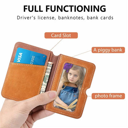 RFID Blocking Card Holder PU Leather Adhesive Phone Card Bag Kickstand