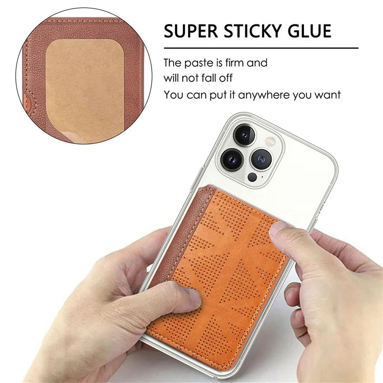 RFID Blocking Card Holder PU Leather Adhesive Phone Card Bag Kickstand