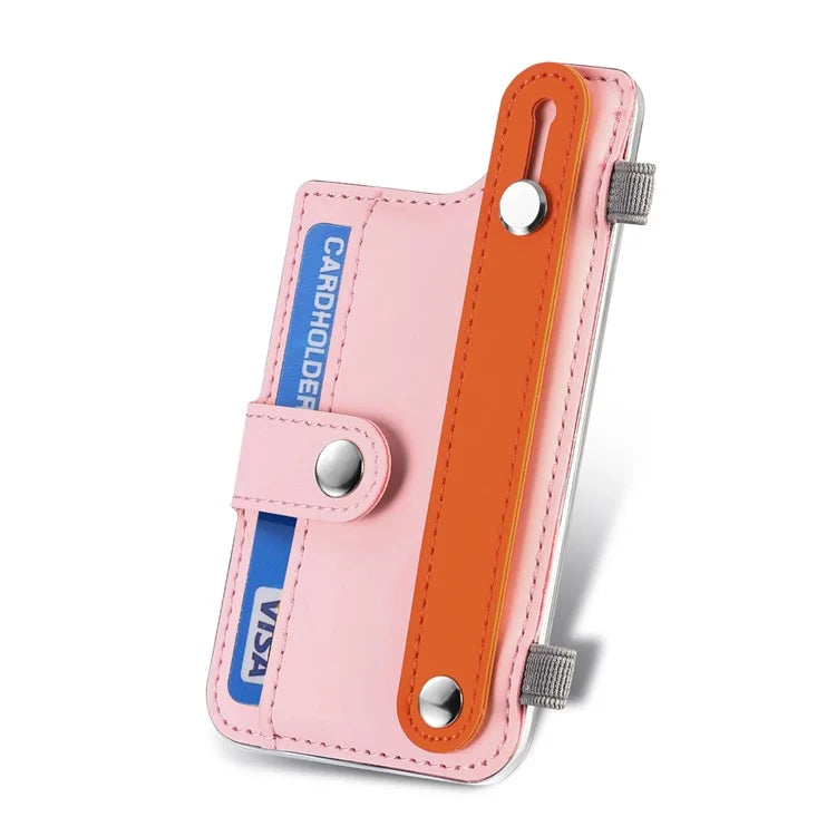 Phone Card Holder Wristband Kickstand PU Leather Phone Card Bag