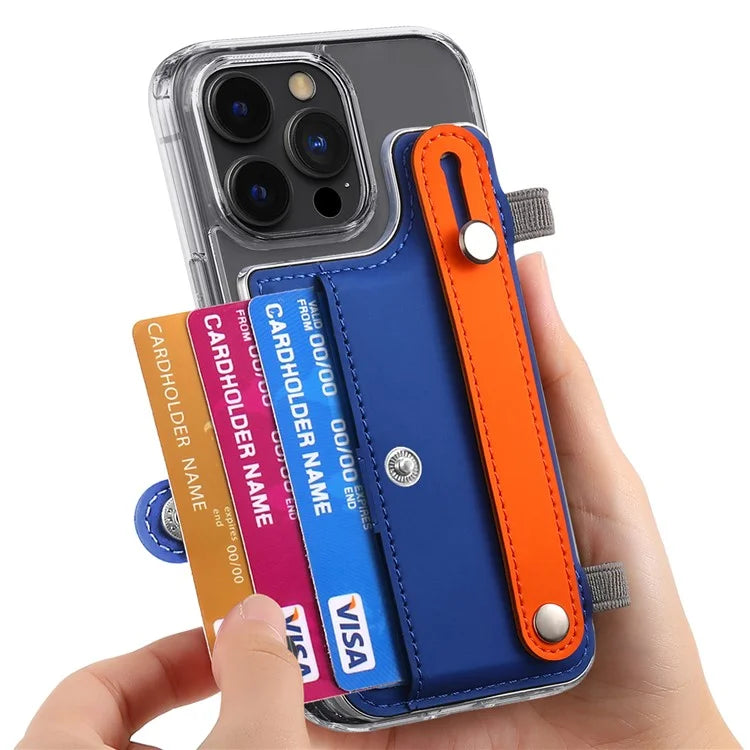 Phone Card Holder Wristband Kickstand PU Leather Phone Card Bag