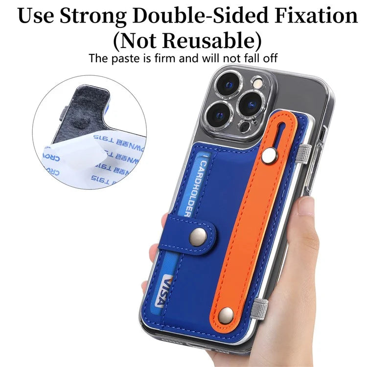 Phone Card Holder Wristband Kickstand PU Leather Phone Card Bag
