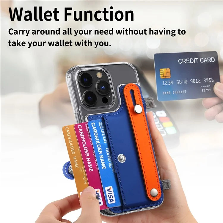 Phone Card Holder Wristband Kickstand PU Leather Phone Card Bag