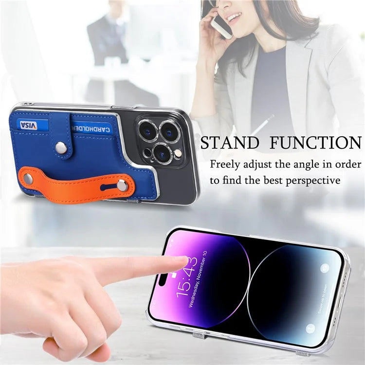Phone Card Holder Wristband Kickstand PU Leather Phone Card Bag